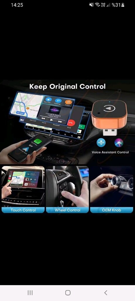 carplay Android auto kablosuz altın 2+1 - 8