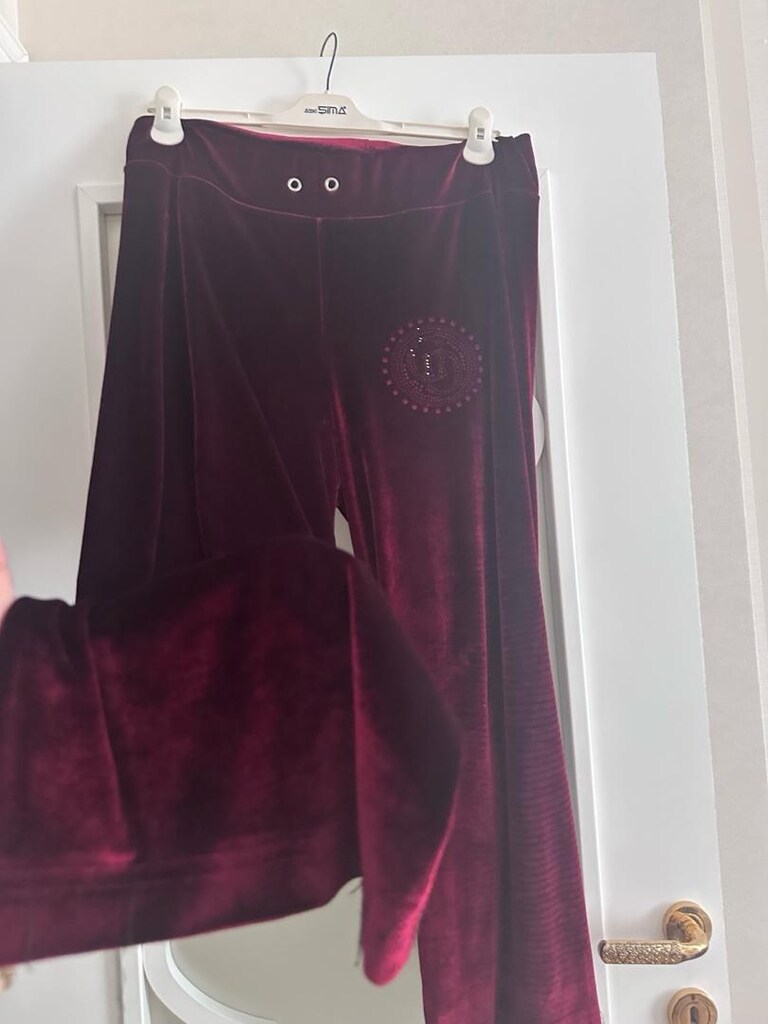 Bordo Kadife Rahat Pantolon - 2