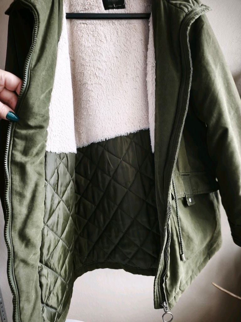 DeFacto İçi Peluş ve Kapitone Detaylı Haki Kadın Parka Mont – L Beden - 3