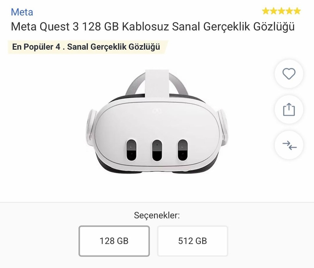 META Quest 3 128 Gb - Vr Sanal Gerçeklik Gözlüğü - 2