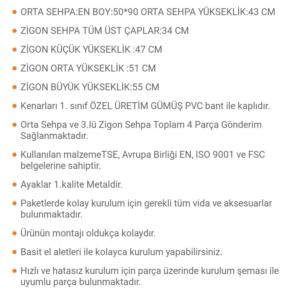 Gümüş Siyah Mermer Desenli 3 lü Zigon Sehpa ve Orta Sehpa - 5