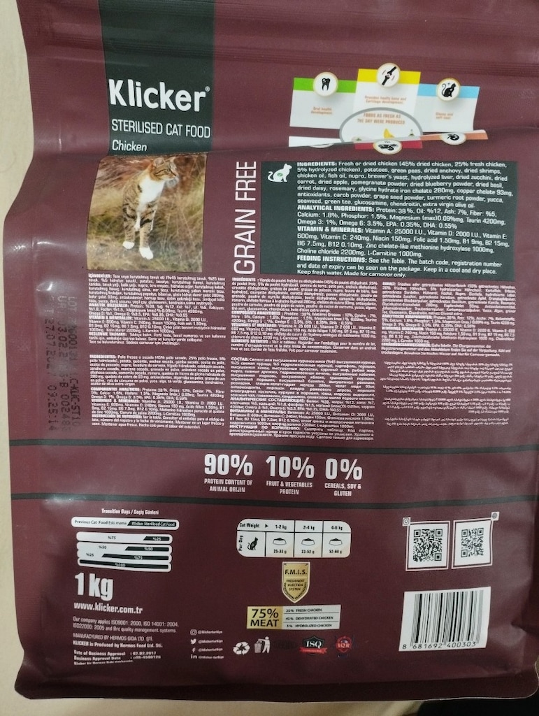 klicker kısır kedi maması tavuklu sıfır pakette - 3