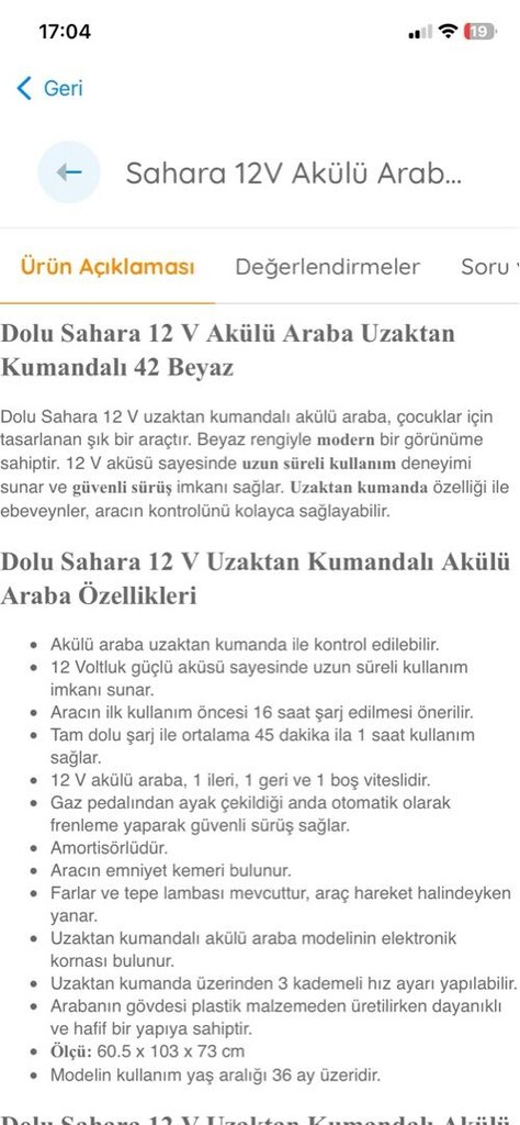 SAHARA 12V akülü araba - 8
