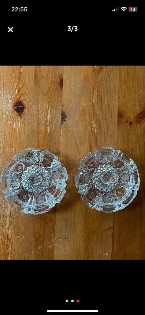PAŞABAHÇE İKİLİ KRİSTAL KÜL TABLASI SETİ - 3