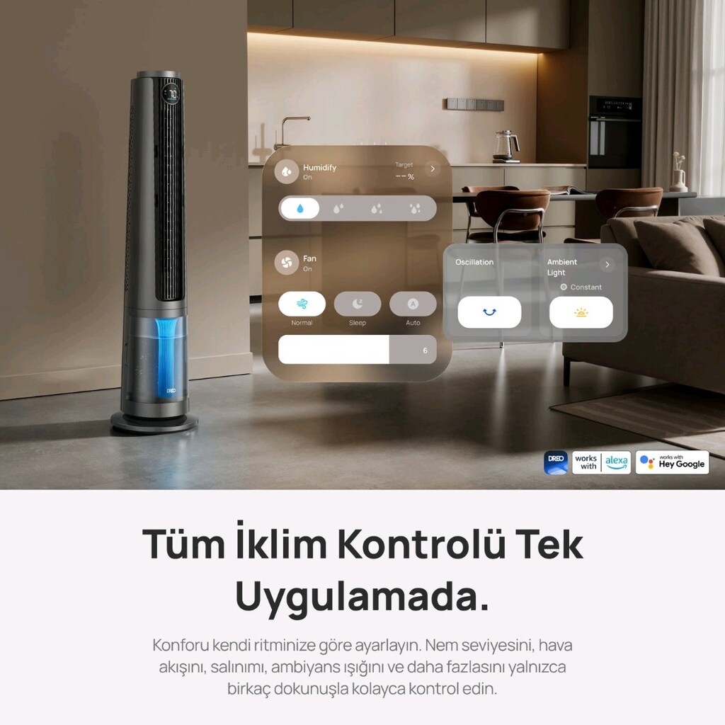 DREO 765S Nemli Hava Soğutucu (Kule Tipi Vantilatör) - 9