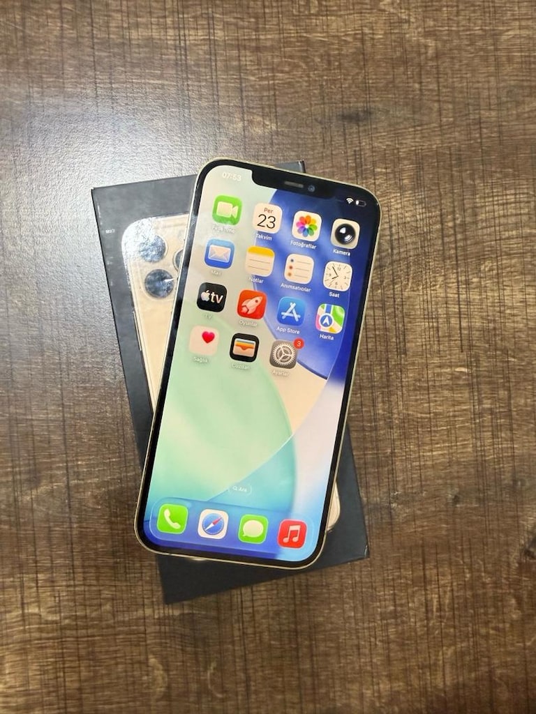 İPHONE 12 PRO MAX 128 GB GOLD YD PİL 100 EKRAN ORJİNAL - 3