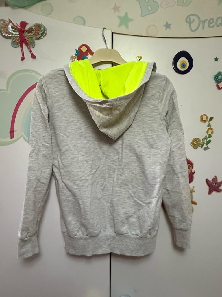 Gri Kapüşonlu Spor Sweatshirt - 2