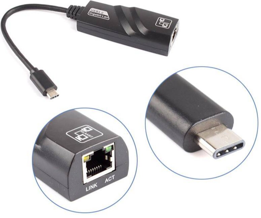 USB 3.1 Type C To RJ45 Gigabit Ethernet Ağ Adaptör Kart 1000Mbps - 5