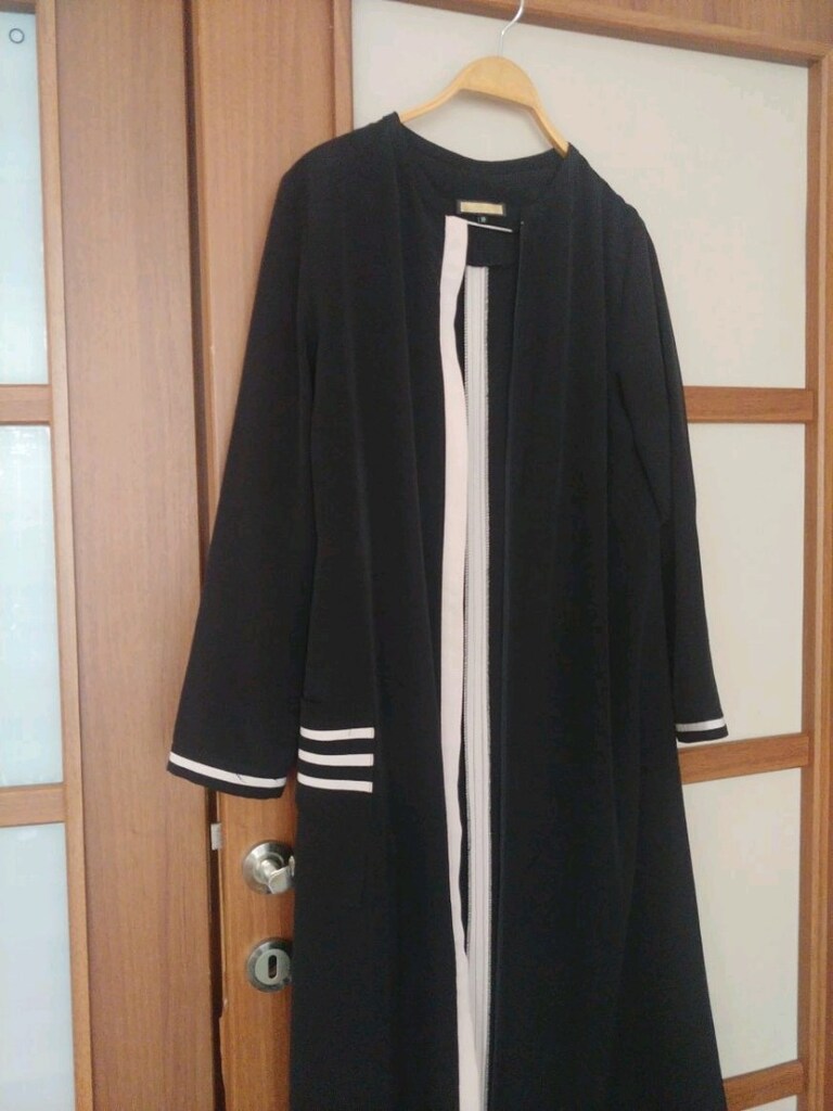 siyah ferace 135 cm boy 50 cm 2 kol arası - 6