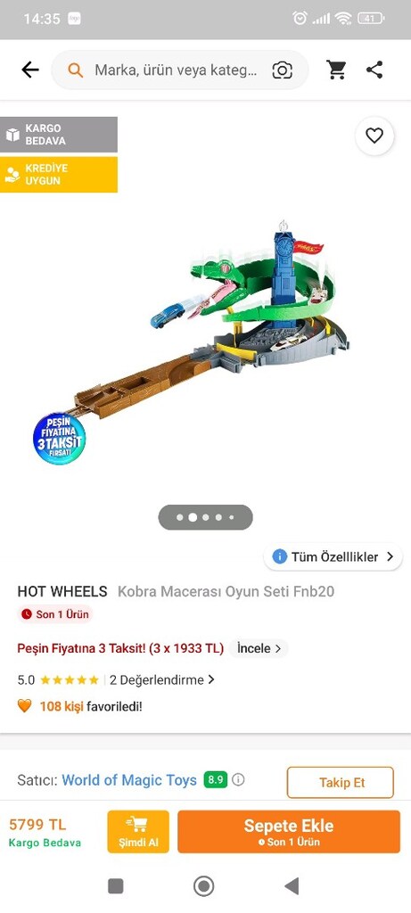 Hot WheelsHot Wheels FNB20 Hot Wheels Kobra Macerası Oyun Seti - 8