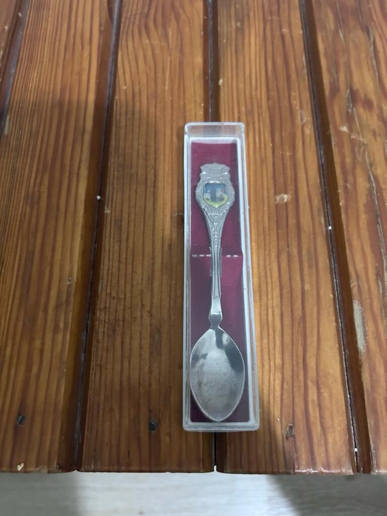 Kutusunda Vintage Mineli Hatıra Kaşığı – Koleksiyonluk Gümüş Kaplama - 4