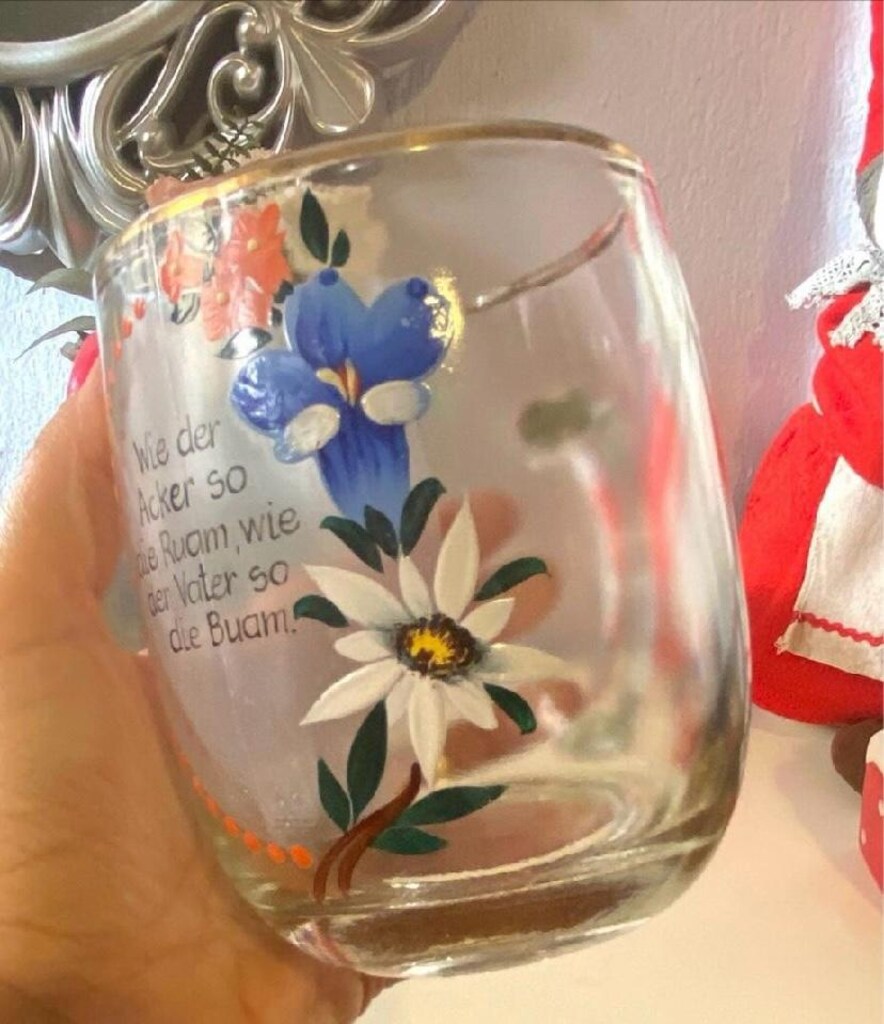 Alman El Boyama Vintage Büyük Kulplu Bardak - 4