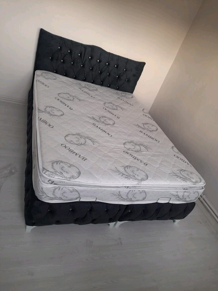 çift kişilik yatak baza başlık 3lü set - 4