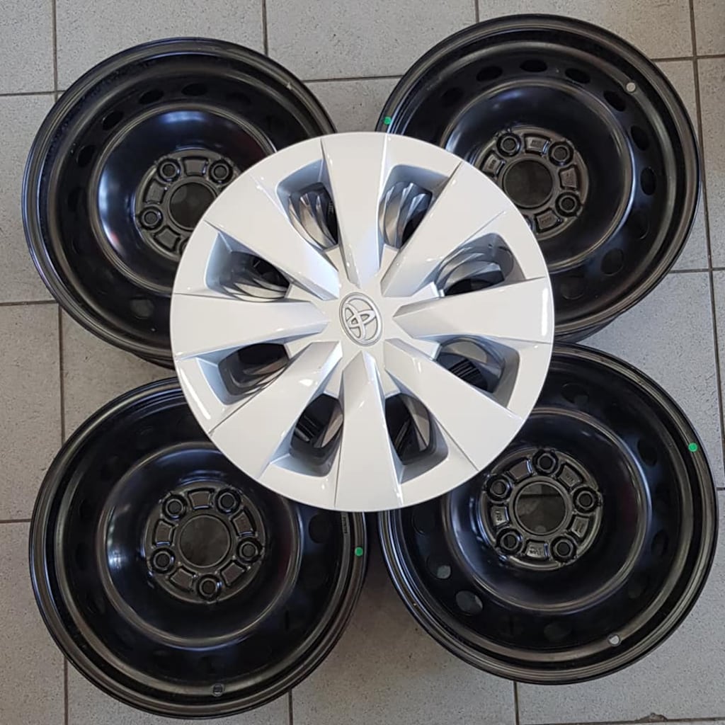 15 5X114.3 TOYOTA COROLLA ORJINAL DEMİR KARA JANT VE KAPAK TAKIM - 2