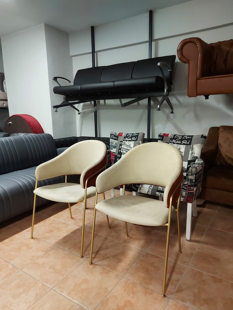 KLAS OFİS ÜSKÜDAR BEJ KUMAŞ 2 ADET SANDALYE TAKIMI - 3