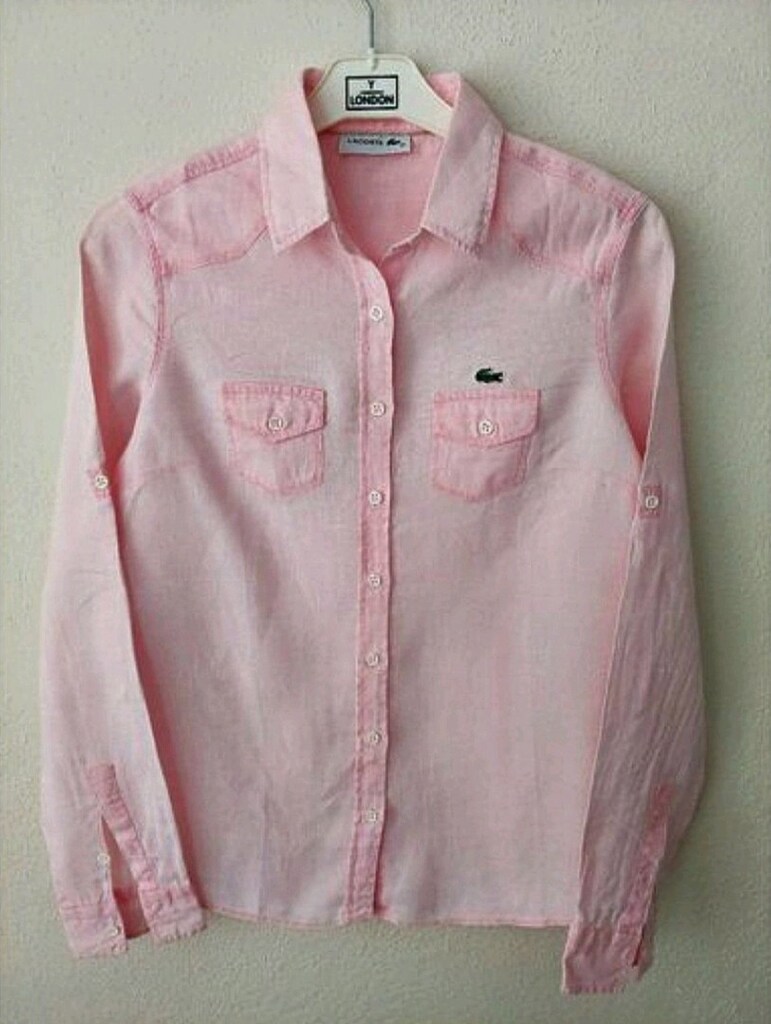 LACOSTE BAYAN gülpembe KETEN GÖMLEK - 2