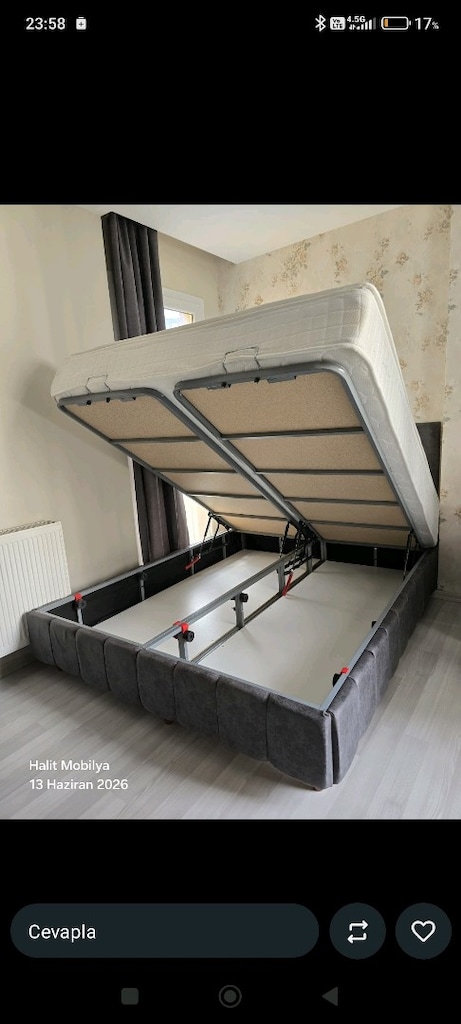 160/200 cm'lik baza Başlık petli yatak takım sandıklı baza - 8