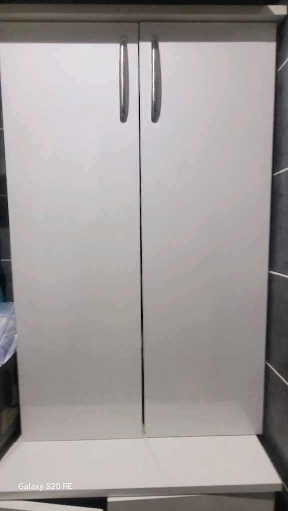 1 TANE Banyo dolabı kirli sepetli 2 âdet çok amaçlı dolap lake boyali - 8