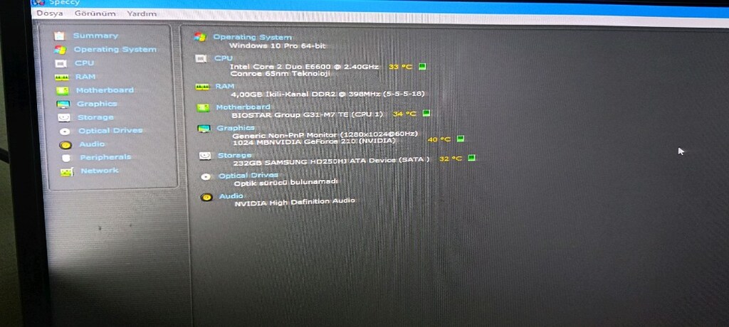 Kasa 1100 TL Core 2 Duo E6600 2.4 GHz 4Gb DDR2 Biostar G31 - M7 - TE - 2