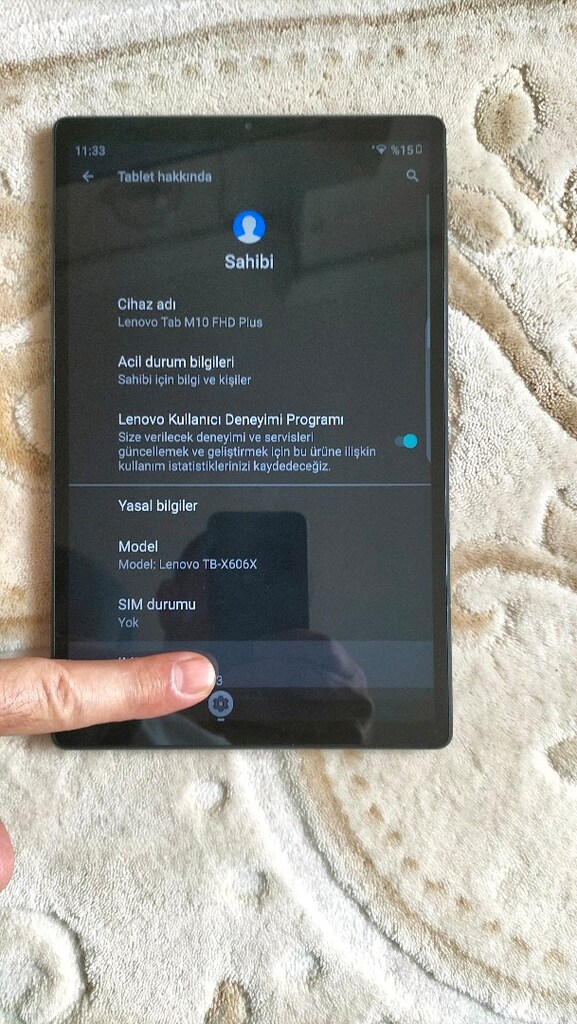 Lenovo Tab M10 plus Tablet 10.3 inç ekran - 8