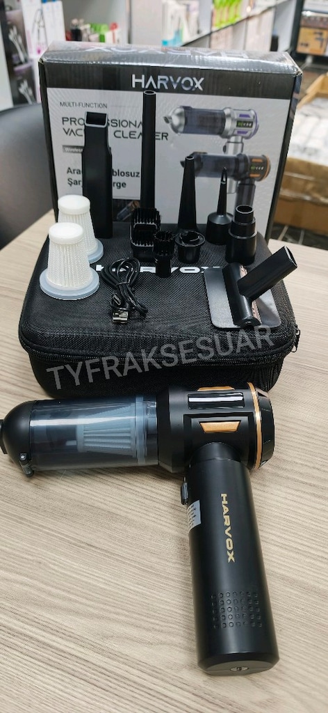Harvox dijital göstergeli güçlü çekim ve üflemeli araç süpürgesi - 2