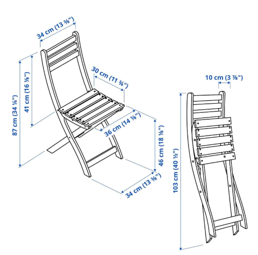 IKEA KATLANIR BALKON MASASI VE 3 LÜ SANDALYE TAKIMI - 7