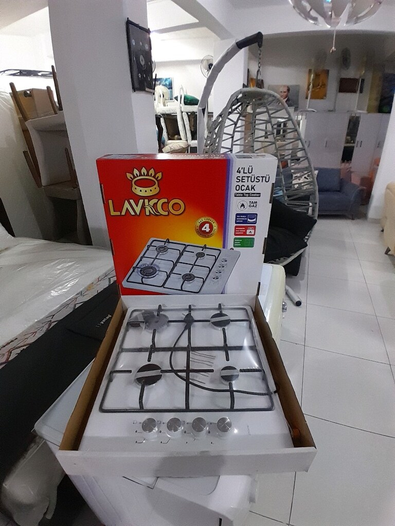 sıfır ürün 4lü ocak doğal gaz uyumlu çakmaklı gaz kesici emniyetli - 2