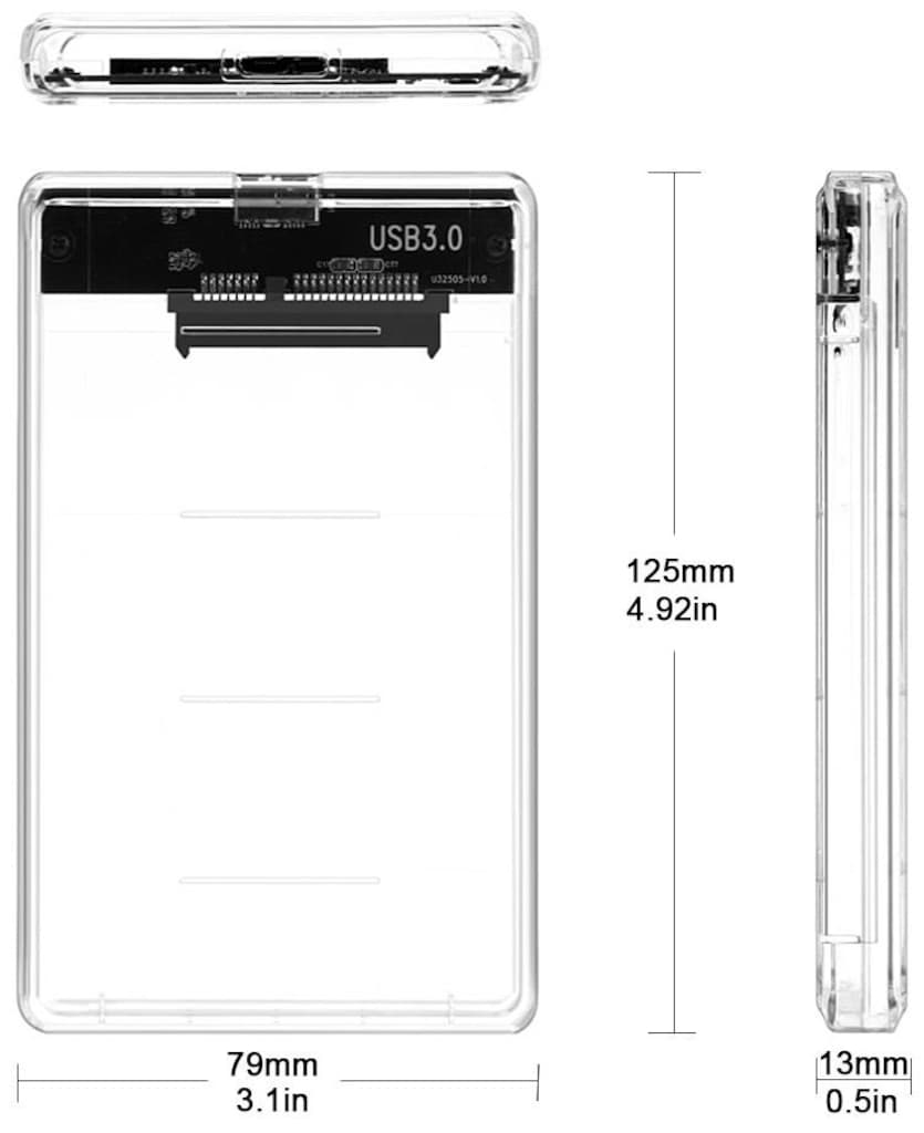 4266 USB 3.0 Harici SSD Harddisk Şeffaf Taşınabilir HDD Kutusu - 4