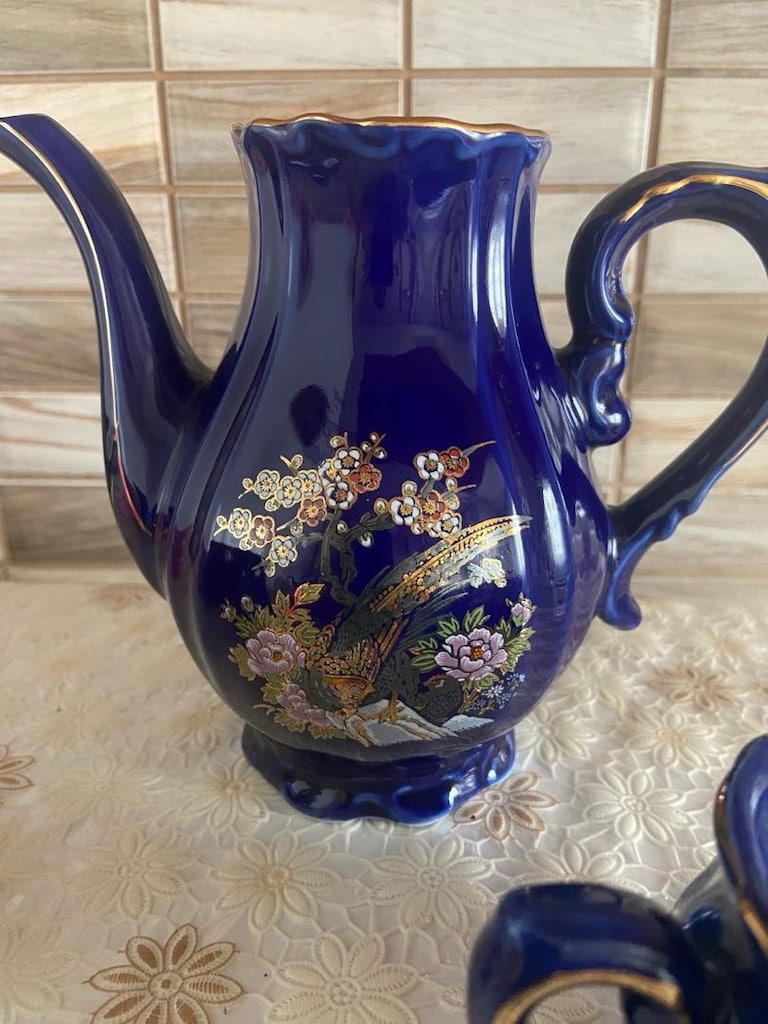 vintage Japon sütlük fincan ve şekerlik - 2