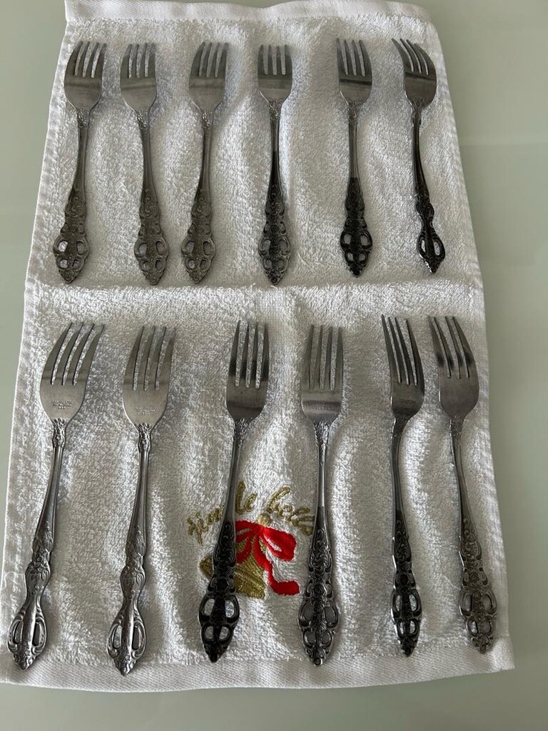 antika desenli vintage yemek çatalları - 2
