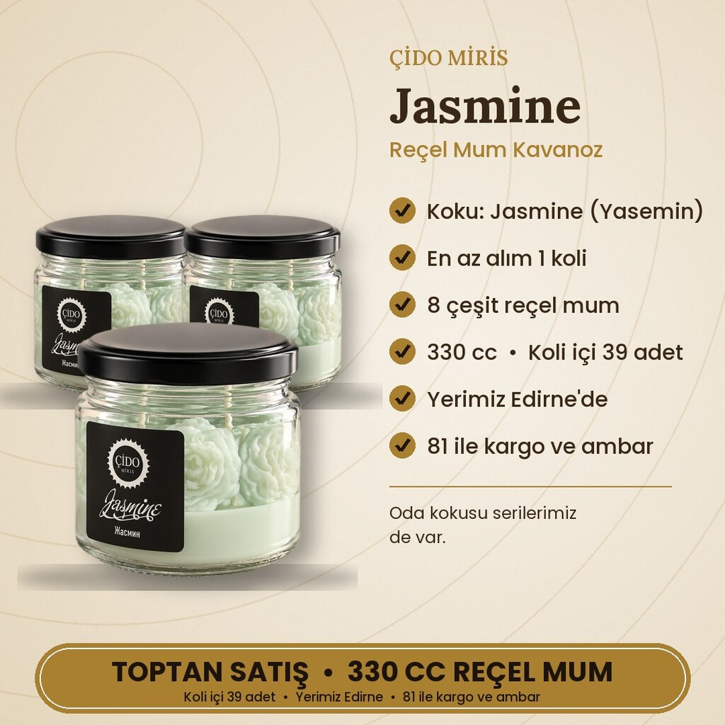 ÇİDO MİRİS DEKORATİF REÇEL MUM JASMINE - TOPTAN - 2