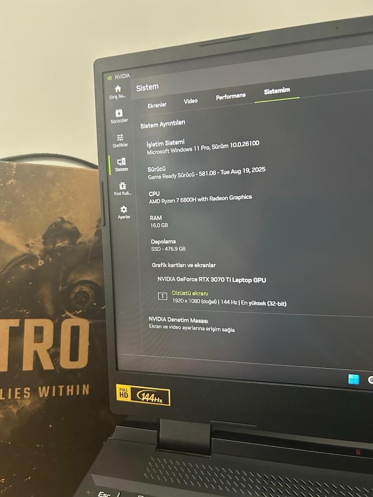 ACER NITRO 5 3070Tİ 16 GB RYZEN 7 6800H ÖĞRETMENDEN - 3