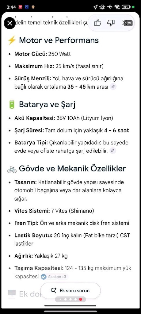 RKS Rsi X Pro katlanabilir elektrikli bisiklettir. - 9