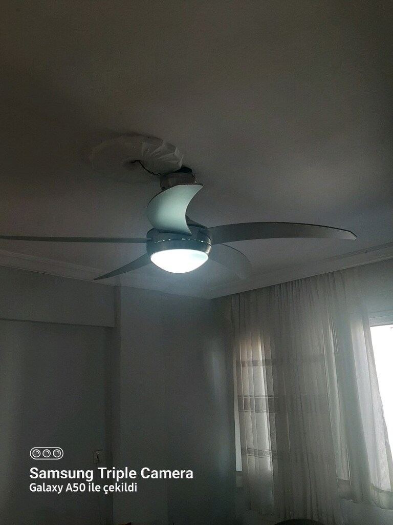 Hankı 132 cm Gri 5 Kanat aydınlatmalı Tavan Vantilatörü - 2