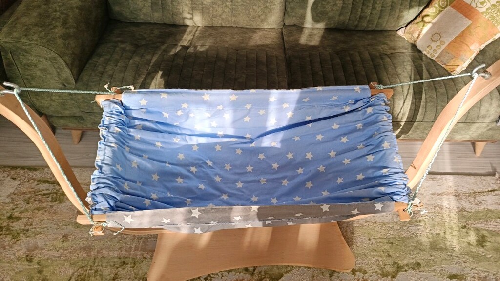 hareketli bebek beşiği ahşap bebek hamağı - 3