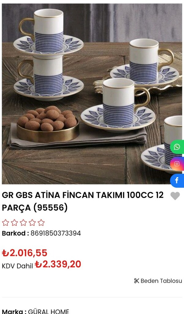 Güral porselen kahve fincani - 4