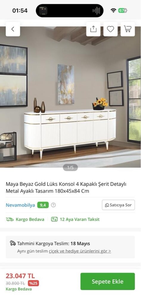 ATÖLYEDEN ŞIK KAVİSLİ OVAL KONSOL UYGUN FİYAT-SIFIR-RENK SEÇENEĞİ İLE - 7