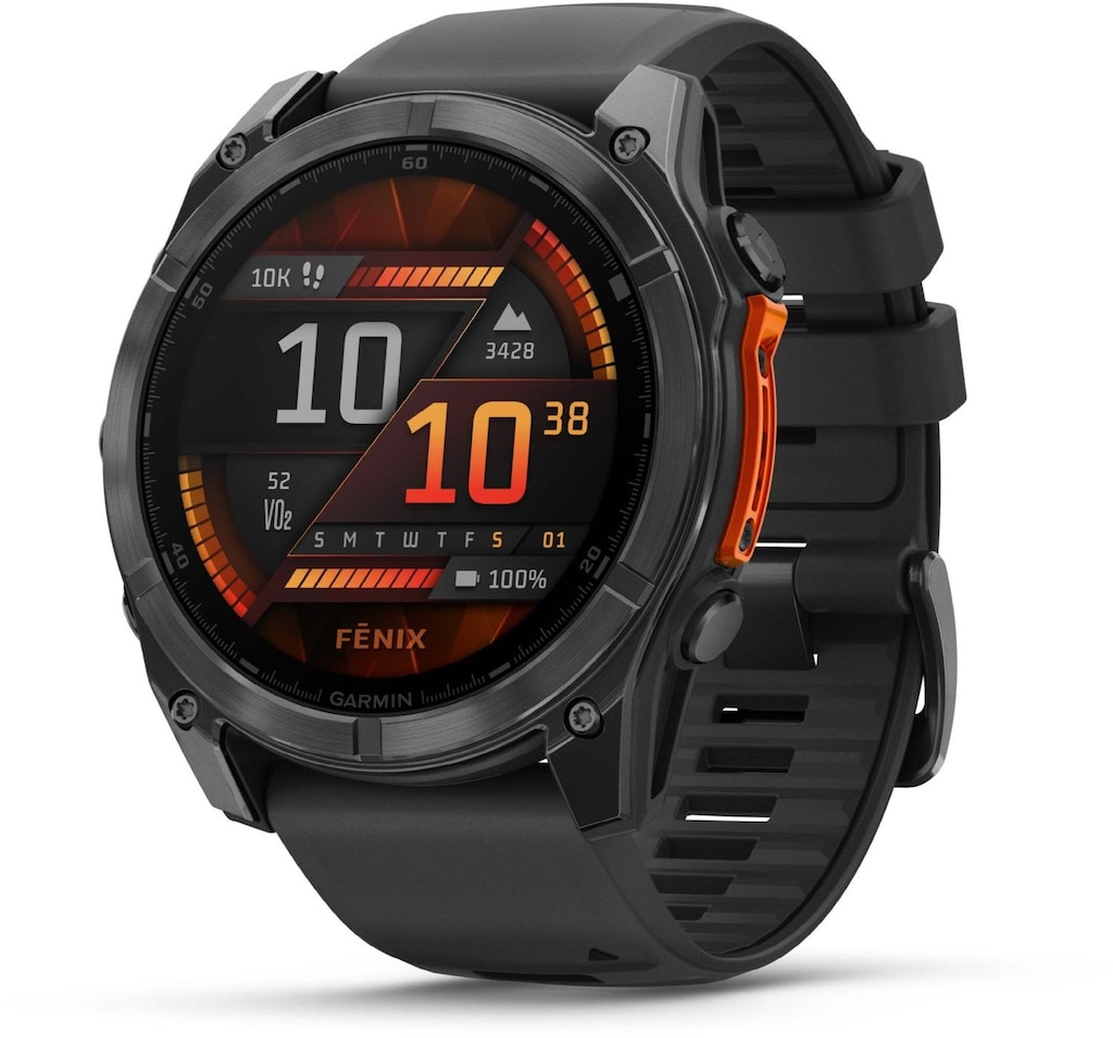 Garmin Fenix 8 51mm AMOLED Slate Gri, Siyah Silikon Kayışlı