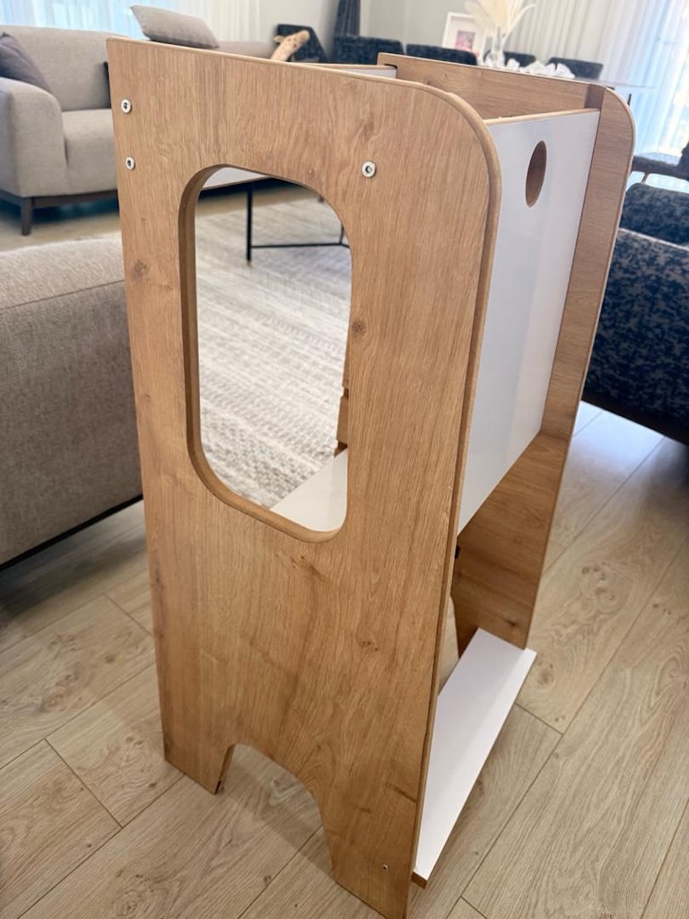 Güvenlik Panelli Öğrenme Kulesi Bebek Öğrenme Kulesi Bebek Merdiveni - 5