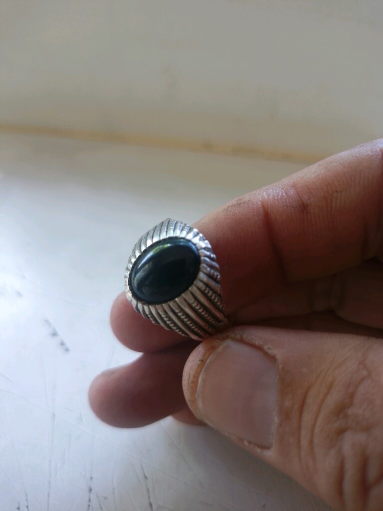 gümüş yüzük siyah taşlı - 8