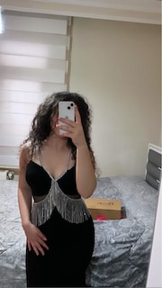 ALFABETA Taş Askı Yırtmaçlı Abiye - 6