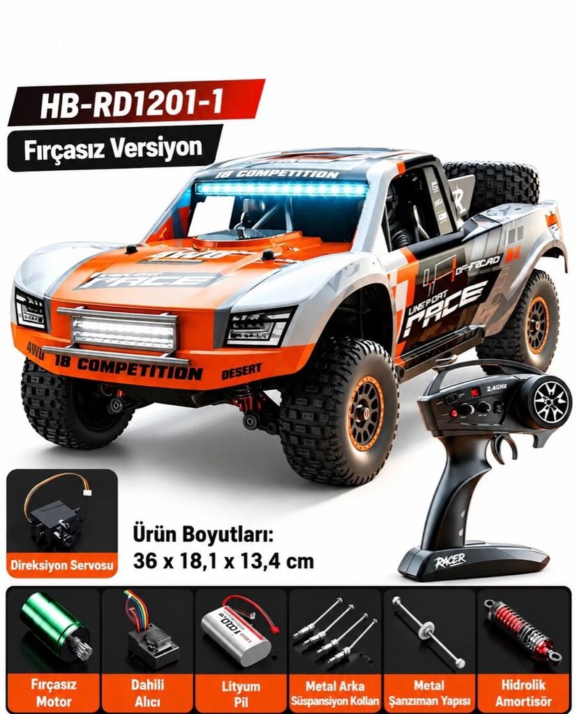 4x4 Fırçasız RC Kumandalı Arazi Arabası - 3