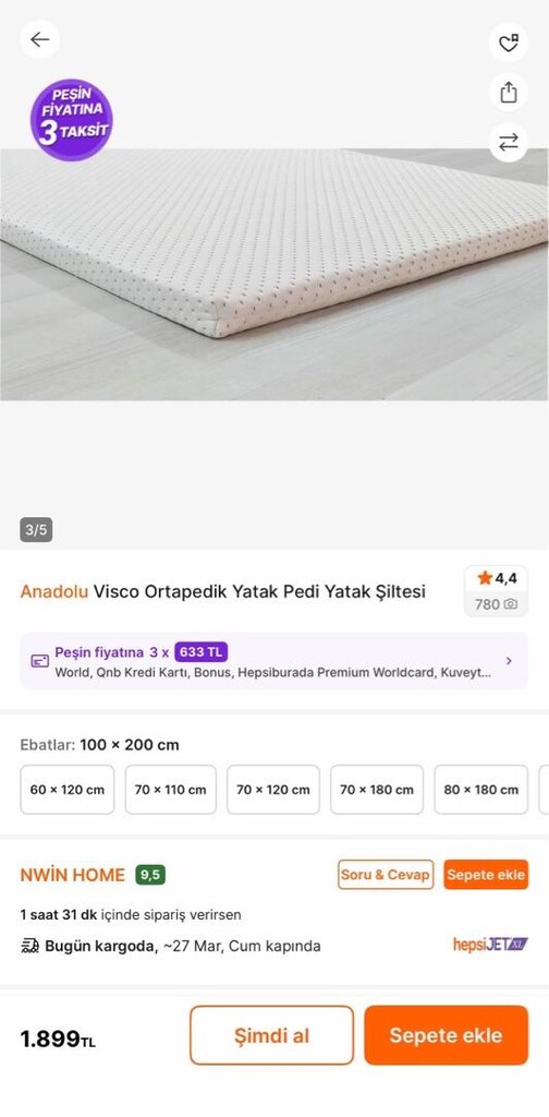 Anadolu visco yatak pedi 100x200 - 3