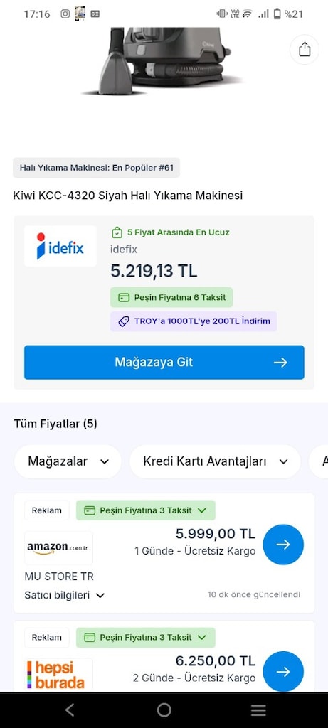 kiwi kcc4320 koltuk ve halı yıkama makinesi