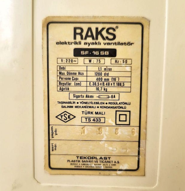 Raks Üç kademeli, Teleskopik ayaklı Vantilatör. - 4