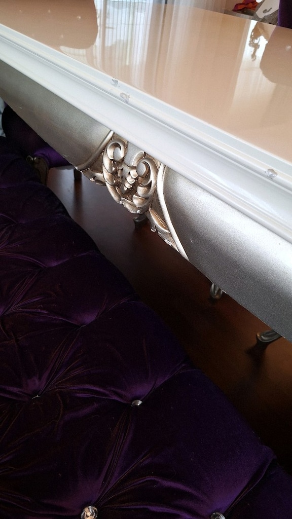 Barok Menekşe Kadife Yemek Odası - 7