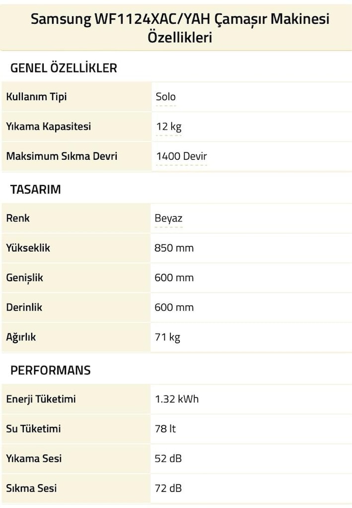 Samsung WF1124XAC Çamaşır Makinesi (12 kg EcoBubble) - 8