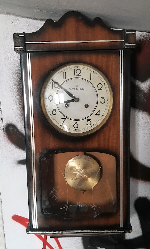 antika sarkaçlı duvar saati - 6
