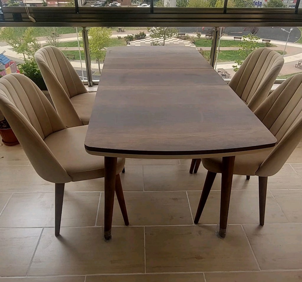 4 kişilik yemek masası +4 sandalya - 3