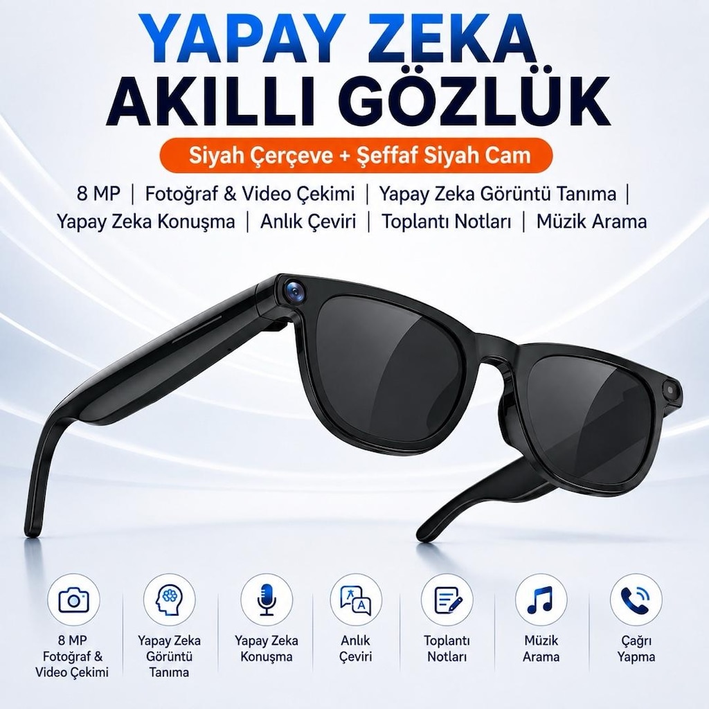 Aİ DESTEKLİ KAMERALI GÖZLÜK 100 DİL ÇEVİRİ ÖZELLİKLİ - 5